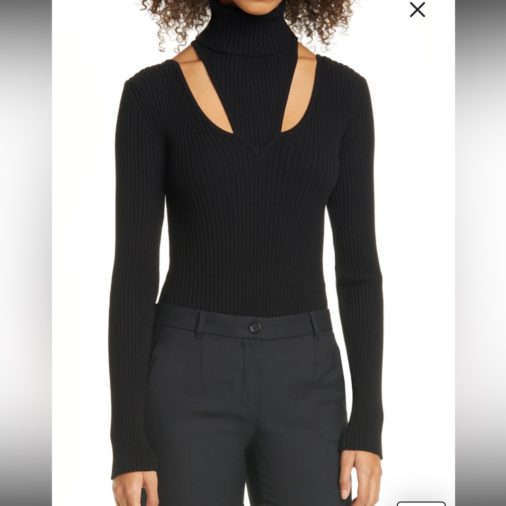 Beaufille Rib Cutout Turtleneck Bodysuit. Size small. Old style sold out.